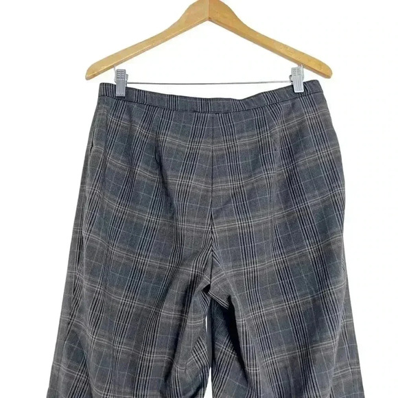 y2k Vintage Brown Plaid Pants Straight Leg Office Siren Women's Size 12 - Picture 5 of 6